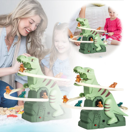 Dinosaur Chasing Race Track Slide Game with Light & Music