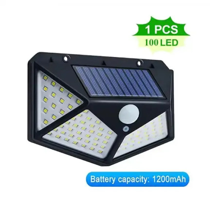 1 Pcs Outdoor 100 Led Solar Security Light With Motion Sensor