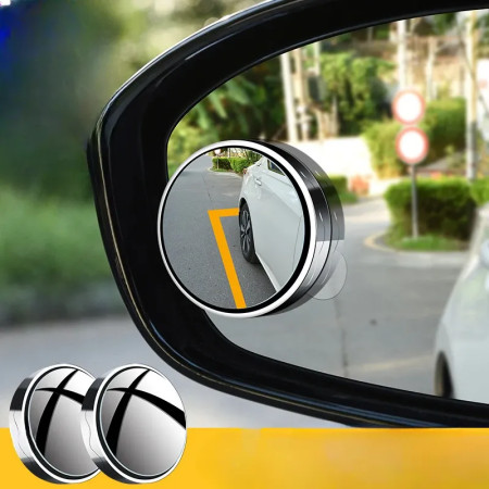 Black color Suction Mirror For Car Bike Shop 2Pis 360 Degree